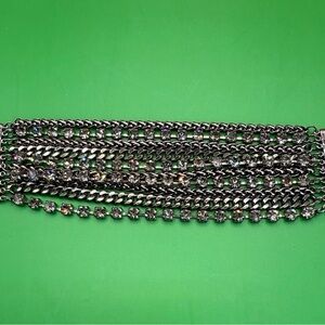 Silver and Crystal Chain Bracelet
